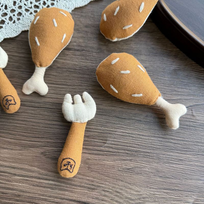 日本森風手作り生地かわいい大きな鶏の足フォークヘアピンペンダントバッグアクセサリー DIY アクセサリー|undefined
