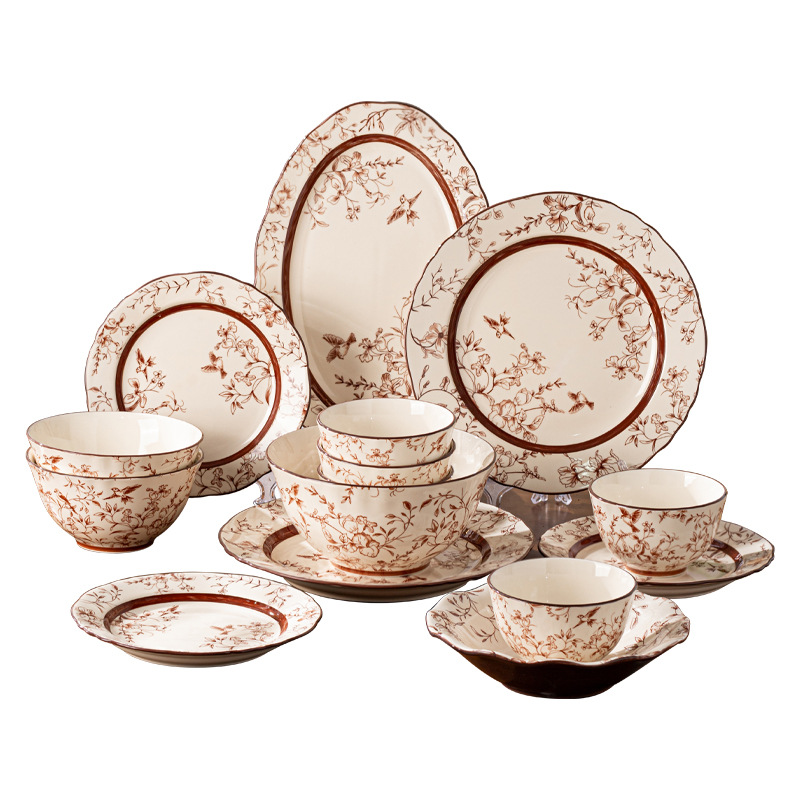 Jia Yue ramas set de platos de cerámica platos para el hogar nuevos platos de alto valor para la mudanza de nuevo regalo de boda