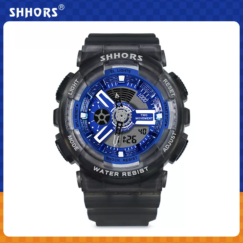圣猴时shhors 工厂直销电子双显户外运动潮流男女学生夜光电子表
