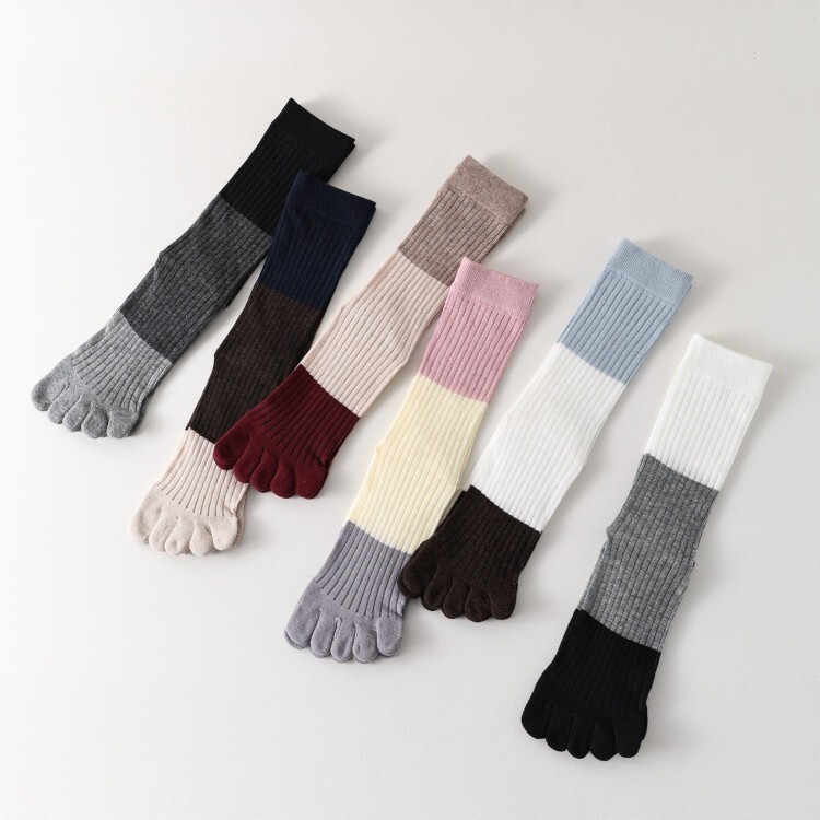 26 Spring New Five-Toe Socks, Korean Style Fashionable Color-Blocking Split-Toe Socks, Cotton Mid-Length Women's Socks, Breathable and Sweat-Absorbent for Outdoor Wear 26 Spring New Five-Toe Socks, Korean Style Fashionable Color-Blocking Split-Toe Socks, Cotton Mid-Length Women's Socks, Breathable and Sweat-Absorbent for Outdoor Wear