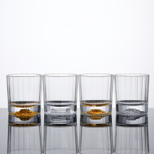 玻璃杯竖纹威士忌酒杯现货家用耐热好高颜值矮款水杯批发厂家直销