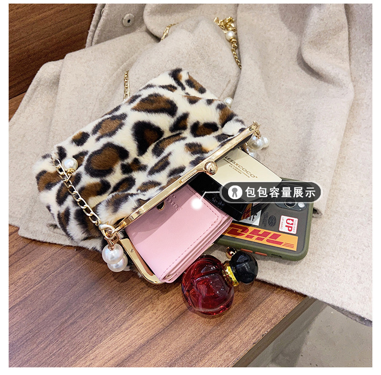 New Autumn And Winter Portable Chain Bag Messenger Bag Plush Shell Bag display picture 14