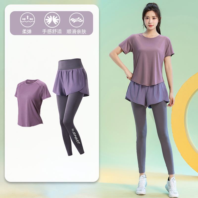 大码健身上衣女网孔透气短袖速干瑜伽服夏季胖MM跑步爬山运动T恤|undefined