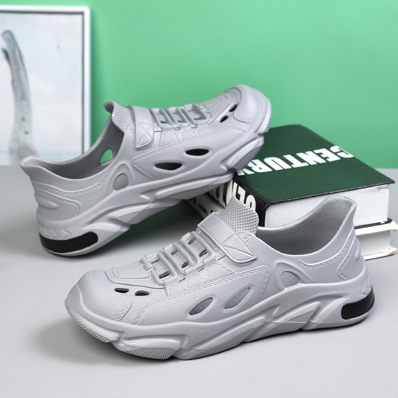 홀 신발 남자 여름 할로우 미끄럼 방지 탈취제 두꺼운 단독 플러스 사이즈 샌들 남자 해변 스포츠