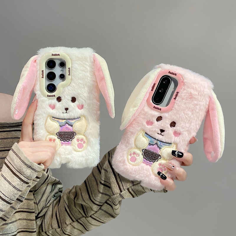 Autumn and Winter Plush Big-Eared Rabbit Suitable for Samsung S25Ultra Mobile Phone Case S24 Photo Frame Holder S23 Cute Protective Cover Autumn and Winter Plush Big-Eared Rabbit Suitable for Samsung S25Ultra Mobile Phone Case S24 Photo Frame Holder S23 Cute Protective Cover