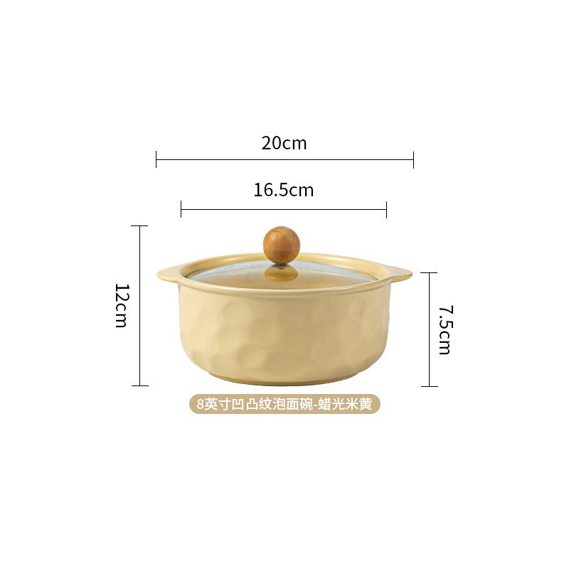 [Customized] simple bol de fideos bol de cerámica bol de alto valor visual multi-tipo con cubierta bol conjunto de mango bol bol de doble oreja