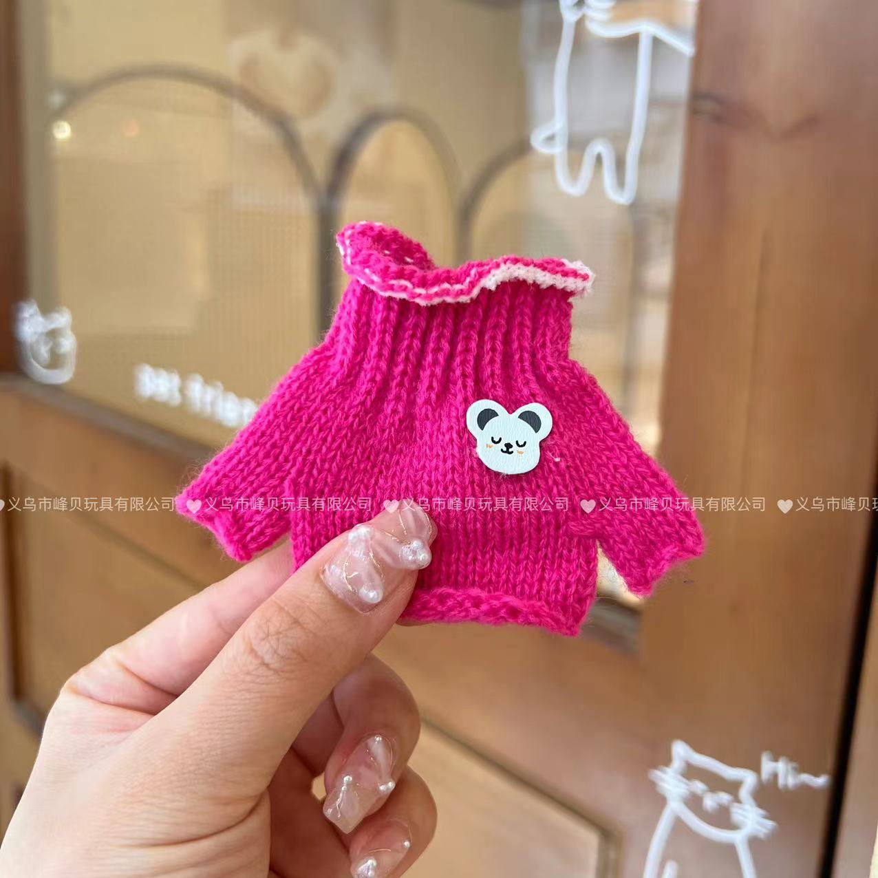 Rose red knitted turtleneck sweater