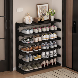 Shoe Rack Layered Bamboo Storage Rack Dust-proof Solid Rental Room Storage Artifact Home Entrance Shoe Cabinet Household Doorway Multi-layer
