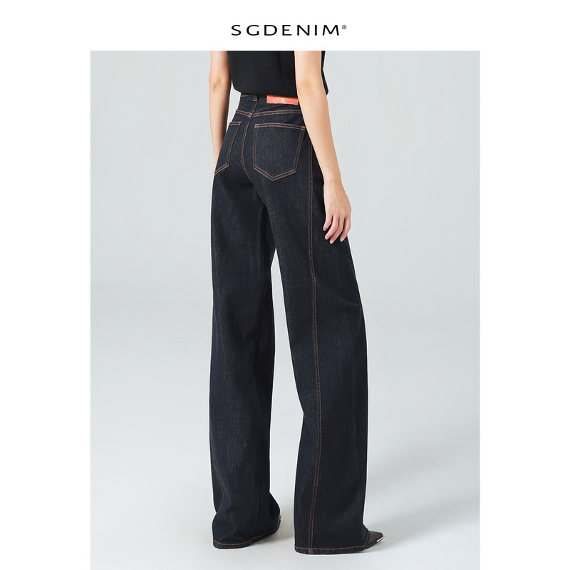 Original Color Denim High-Waisted Jeans for Women, Straight Wide-Leg Pants, New Trendy Style for Spring 2026, Slimming and Loose Fit Original Color Denim High-Waisted Jeans for Women, Straight Wide-Leg Pants, New Trendy Style for Spring 2026, Slimming and Loose Fit