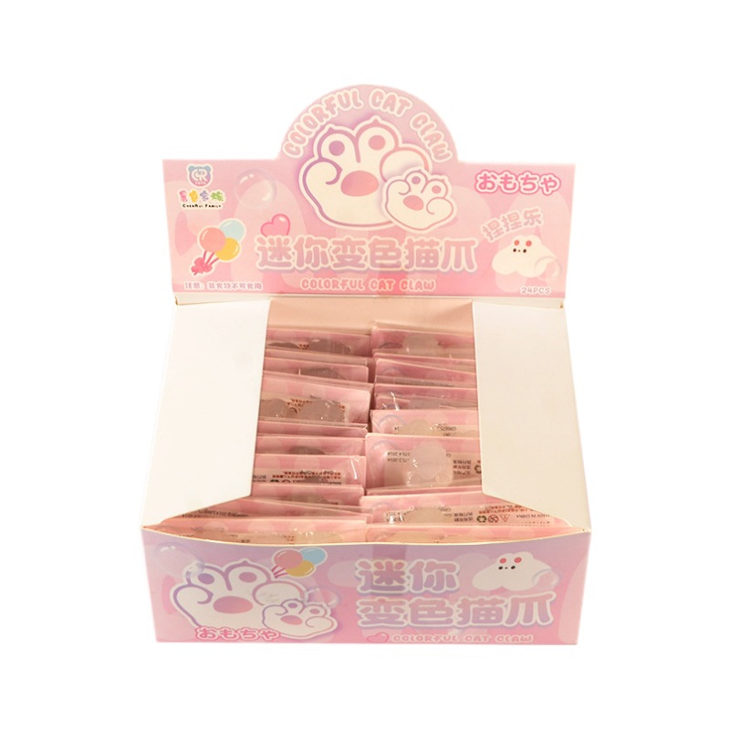 2 위안 24 색상 변경 고양이의 발 핀치 음악 미니 귀여운 고양이의 발 핀치 창조적 인 감압 장난감 매점 장난감