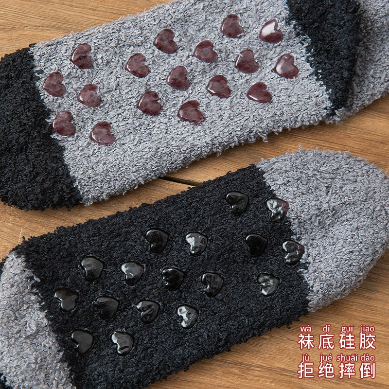 Coral velvet demi-season winter keep warm socks