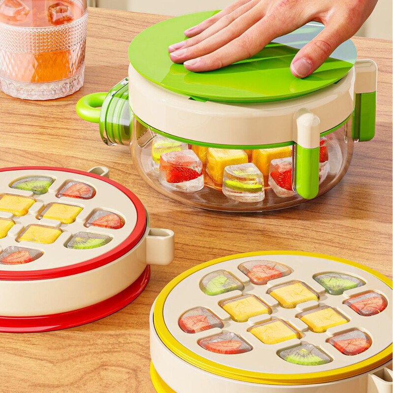 プレス式製氷皿、食品グレードのシリコーン製氷皿、冷蔵庫用氷保存製氷ボックス、ケトル、自家製冷凍製氷皿|undefined