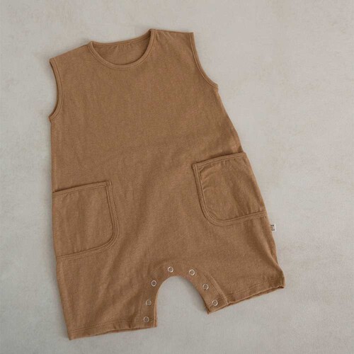 2024 new summer Korean style baby jumpsuit ins Nordic style solid color harem children's patch bag fart cover