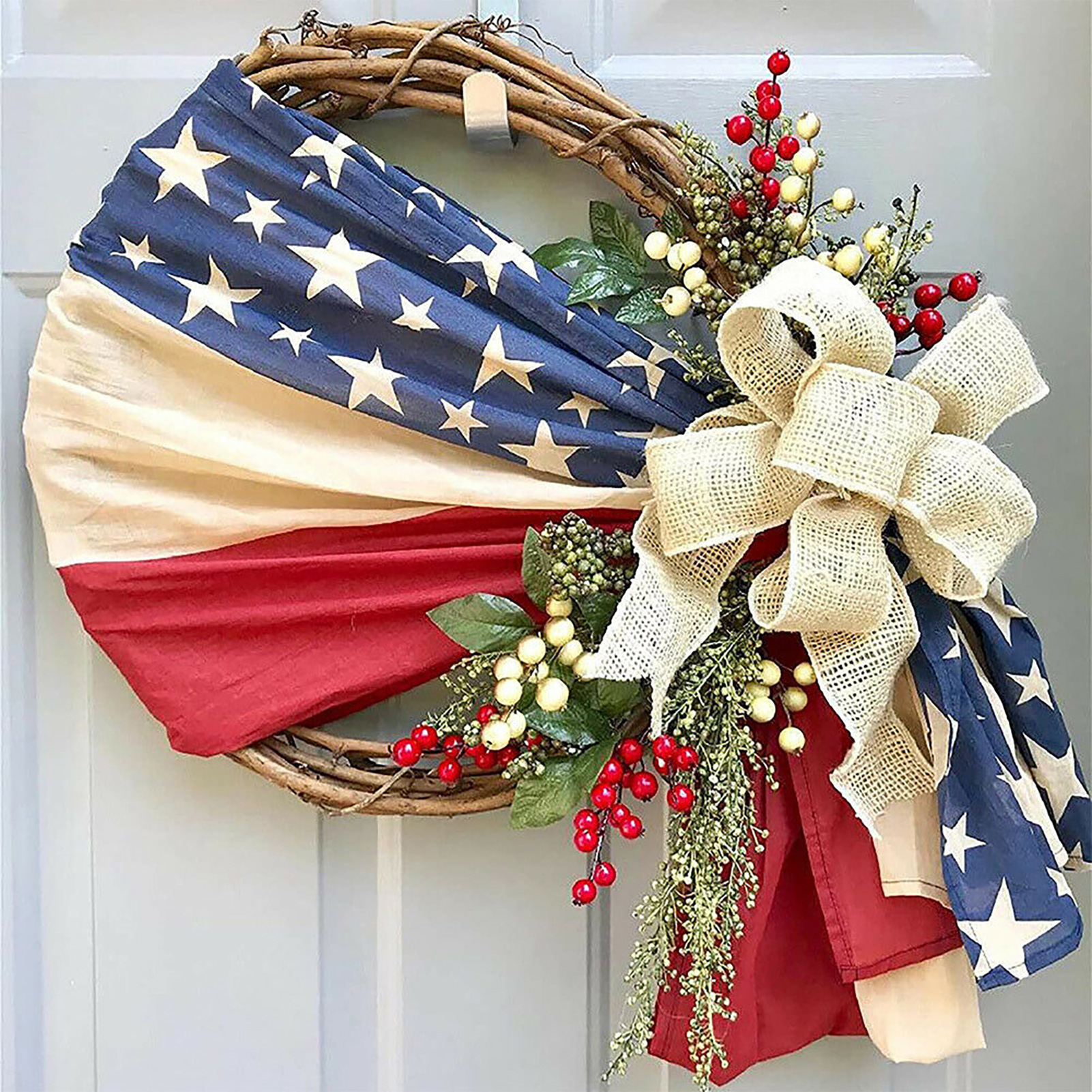 Fashion Independence Day Bow Wreath Decoration display picture 1