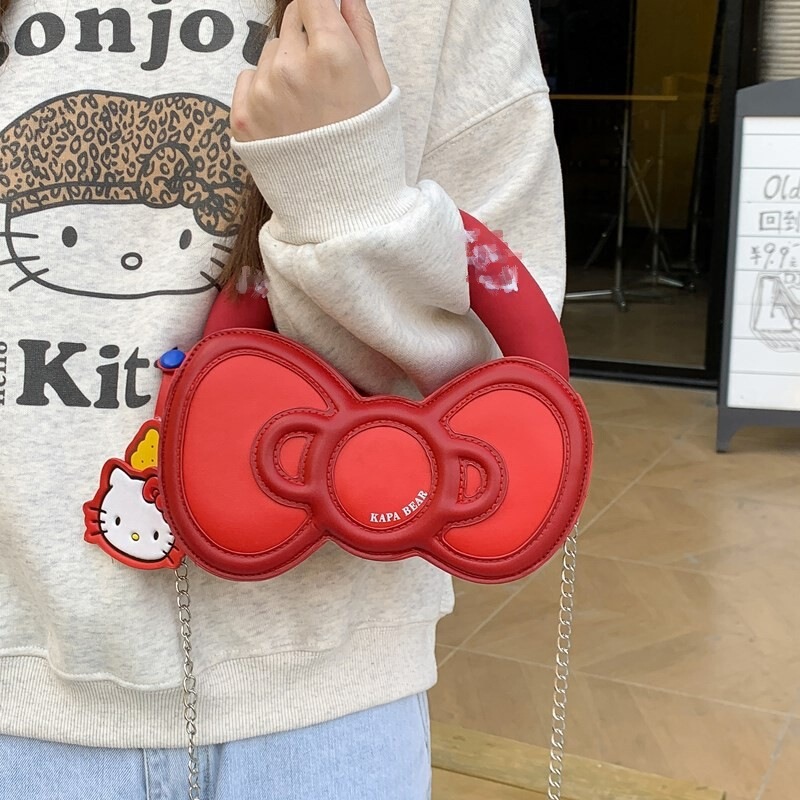 Creative Cute Bow Girl Small Bag Korean Style Exquisite Handbag Cartoon Cat Pendant Chain Crossbody Bag Creative Cute Bow Girl Small Bag Korean Style Exquisite Handbag Cartoon Cat Pendant Chain Crossbody Bag