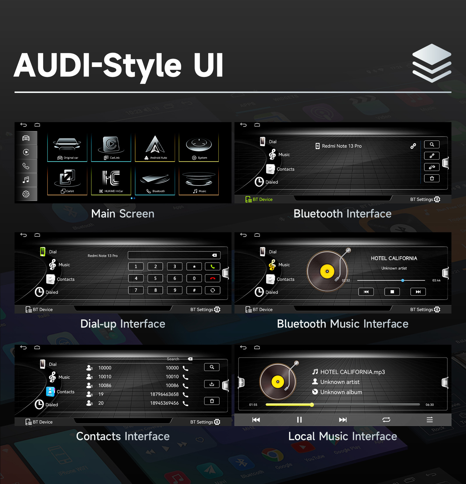 Suitable for 2013-2018 Audi Q3 car-mounted large-screen navigation system, GPS navigation all-in-one device, CarPlay player