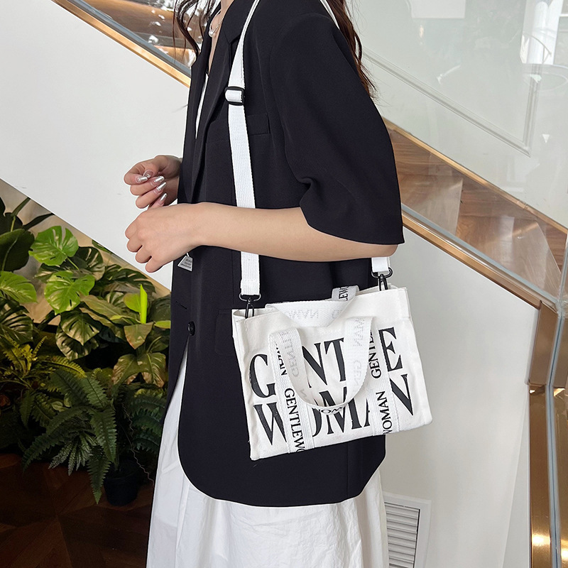Fashionable letter canvas small bag for women, 2024 new style casual and stylish crossbody phone bag for going out, wholesale undefined