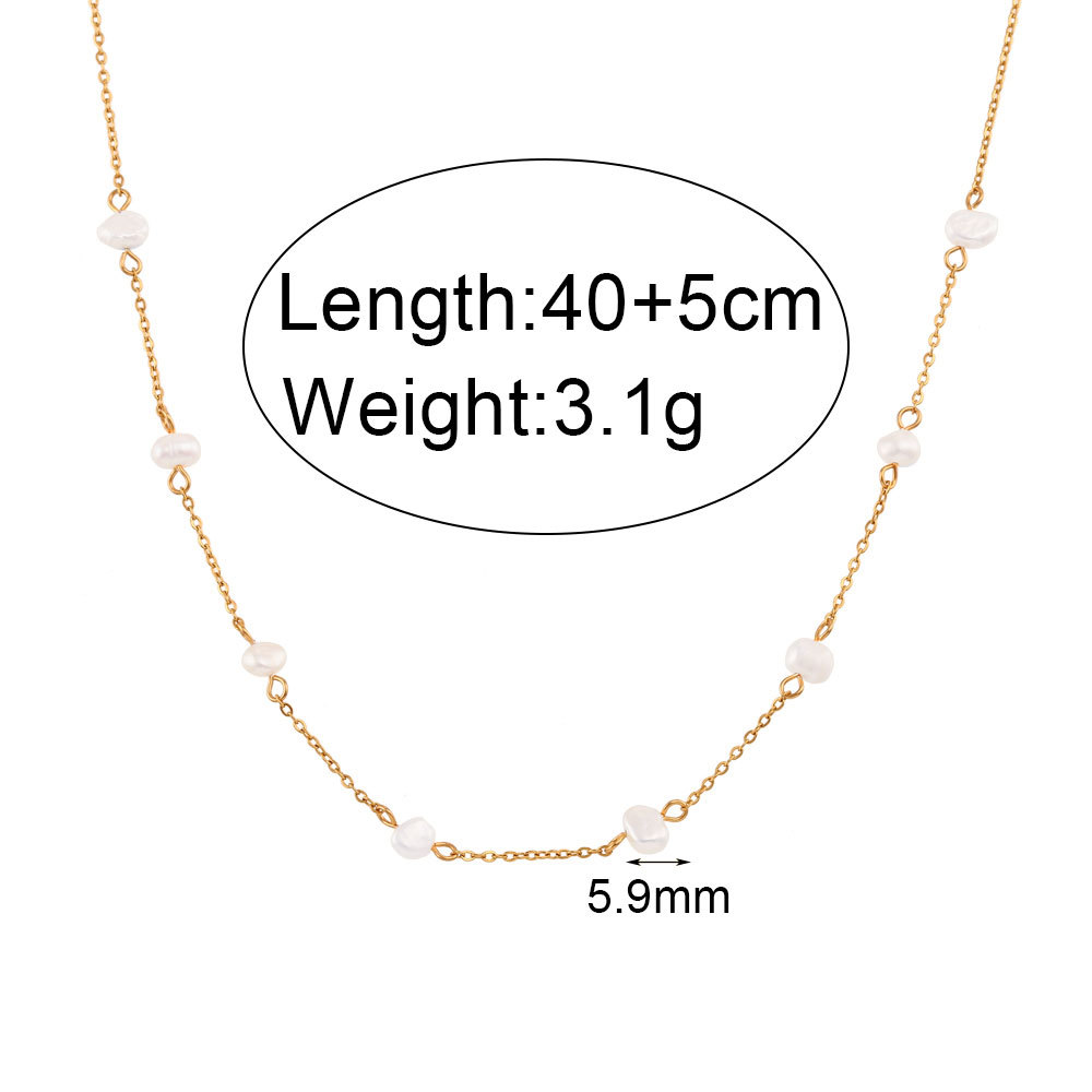 Fashion Round Stainless Steel Titanium Steel Pearl Plating Necklace 1 Piece display picture 1