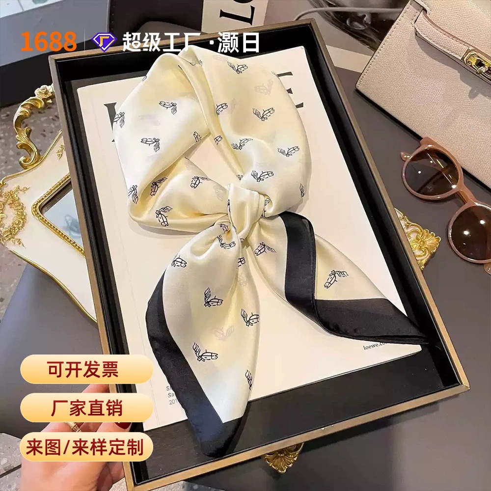 New Style Silk Scarf, 70 Silk Scarf, Summer Thin Silk Scarf, Silk Scarf, Korean-Style Printed Scarf, Light Luxury and High-End Feel