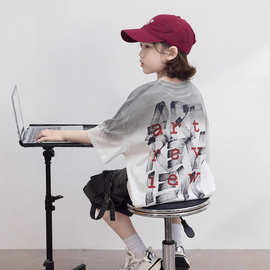 男童短袖T恤夏装2025新款儿童夏季潮牌半袖大童纯棉体恤上衣洋气t