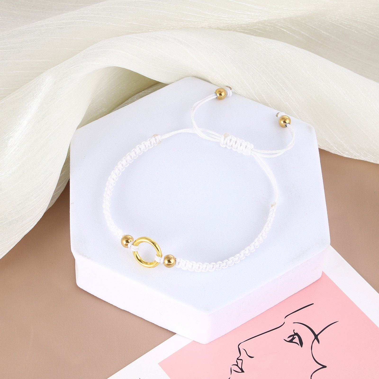Simple Style Geometric Alloy Mixed materials Handmade Unisex Bracelets 1 Piece