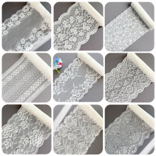 工厂批发宽23cm白色弹力锦氨蕾丝花边DIY手工蕾丝内衣装饰花纹