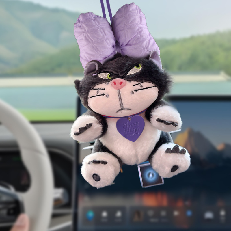Lucifer gato colgante de coche colgante de coche espejo retrovisor creativo decoración muñeca muñeca decoración de coche adorno