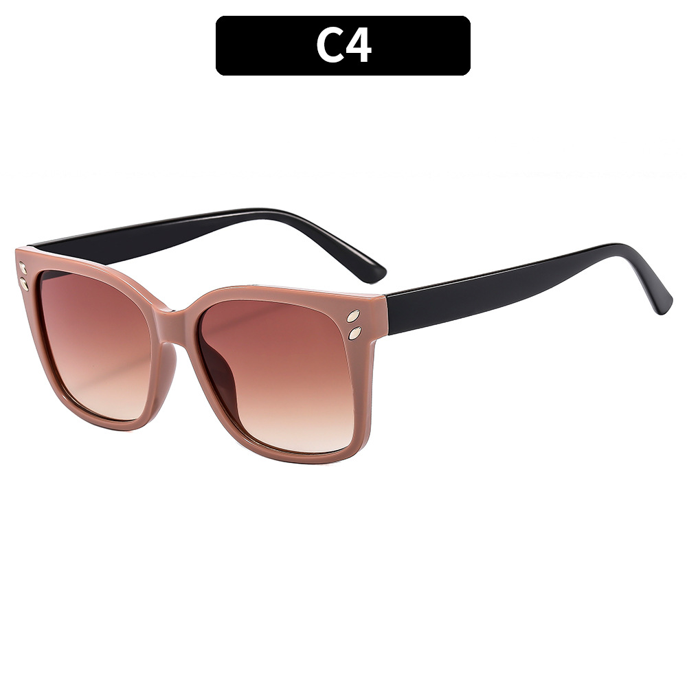 Nuovo abbinamento di colori per uomo e donna, lenti piatte resistenti ai raggi UV, occhiali da sole casual alla moda_voghion.com