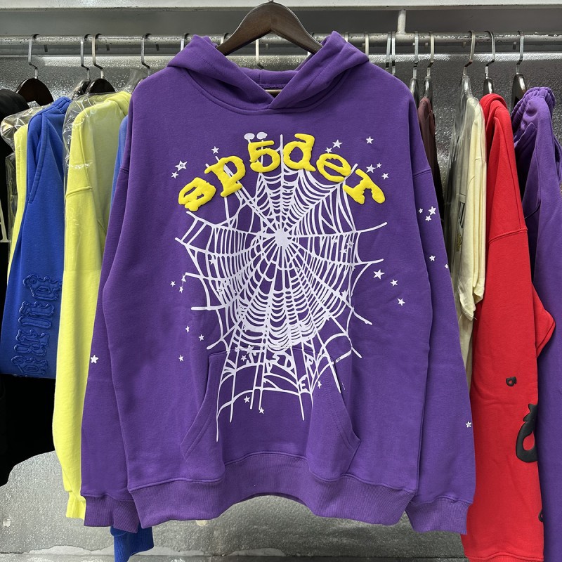 Sp5der cantante de hip hop europeo y americano mismo estilo carta de espuma 555555 impreso hombres y mujeres pareja suéter con capucha moda