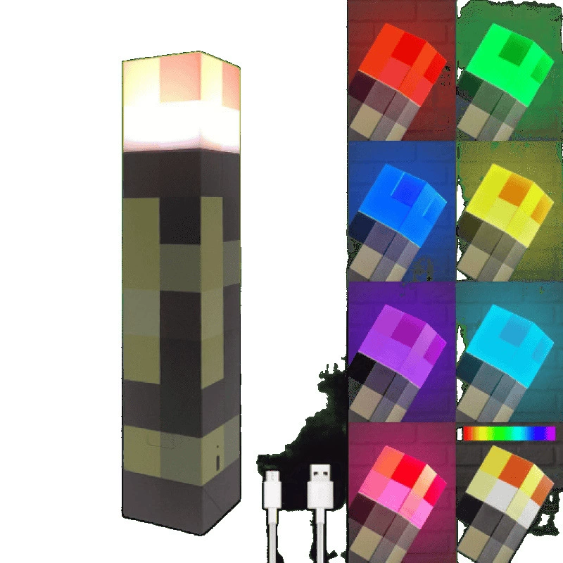 Фонарь Московский? Нет: Minecraft World Torch светящийся колпек мини огненные стержни окружение модель подвесной игрушки ночник