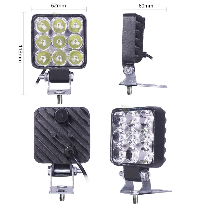 9 perlas LED foco de luz de motocicleta foco de luz eléctrica carro de luz de motocicleta carro de luz de carro