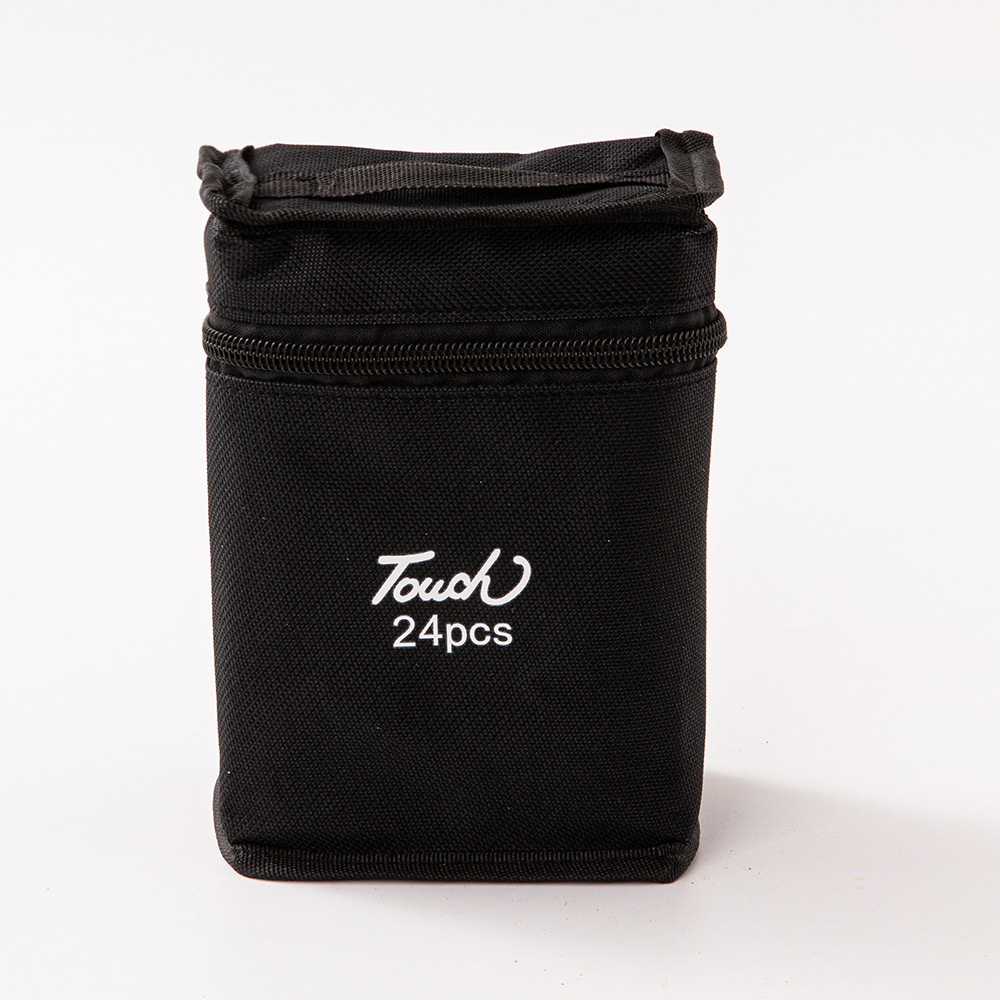 Juego de marcadores de doble punta a base de alcohol touch24 colores, 48 colores, 80 colores, 168 colores, con cuerpo negro, para estudiantes, con bolsa de lona.