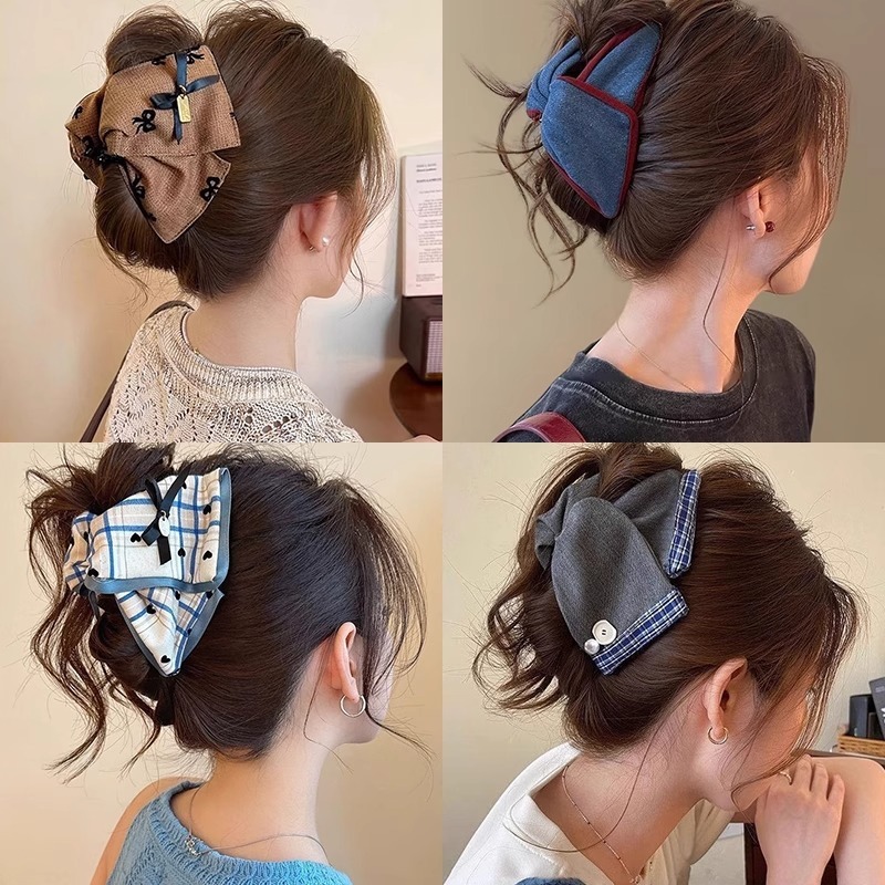 女性の後頭部の髪のボリュームの多い女性のための甘い気質の貝殻三角形ヘアクリップ 2025 新しいサメクリップヘアピンヘッドバンド|undefined