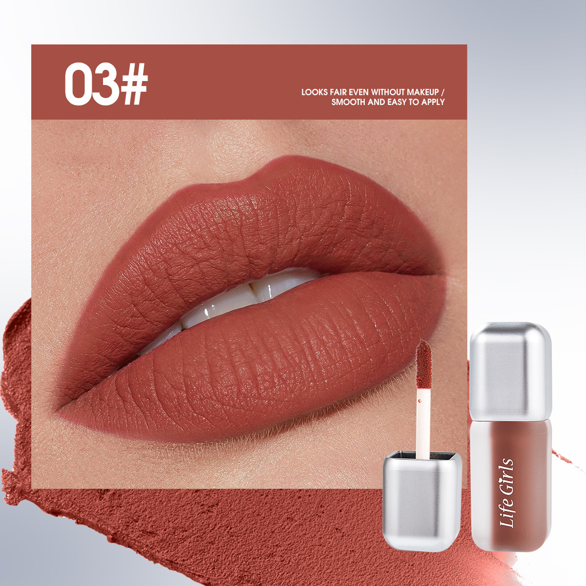 Life Girls Small Silver Tube Matte Lip Gloss esmaltado labial niebla mate lápiz labial