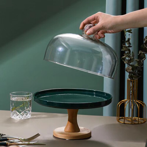 Transparent glass cover cake snack preservation cover dust-proof cover glass cover hotel meal cover dish microwave food cover