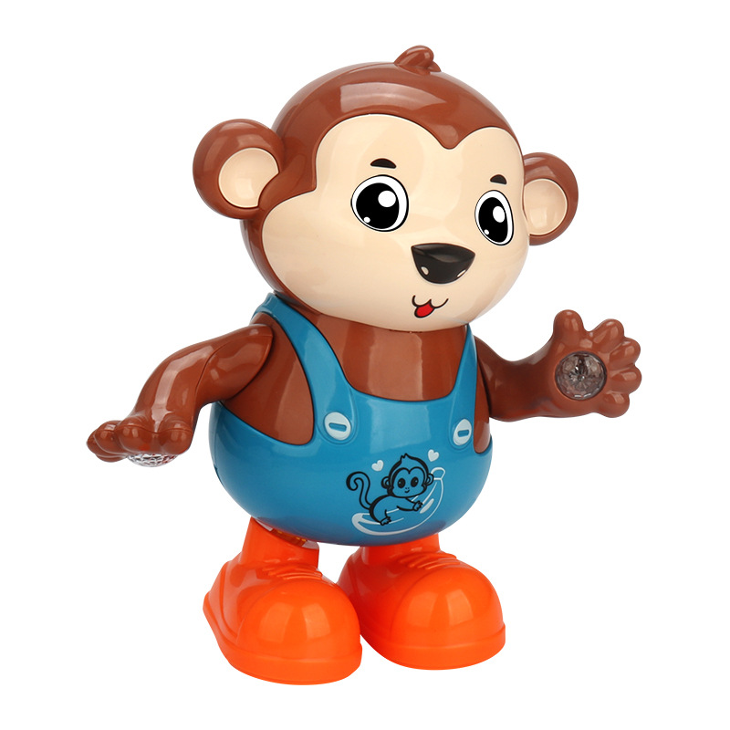 Tiktok mismo canto eléctrico bailando pequeño mono música luz columpio alrededor lindo animal muñeca eléctrica
