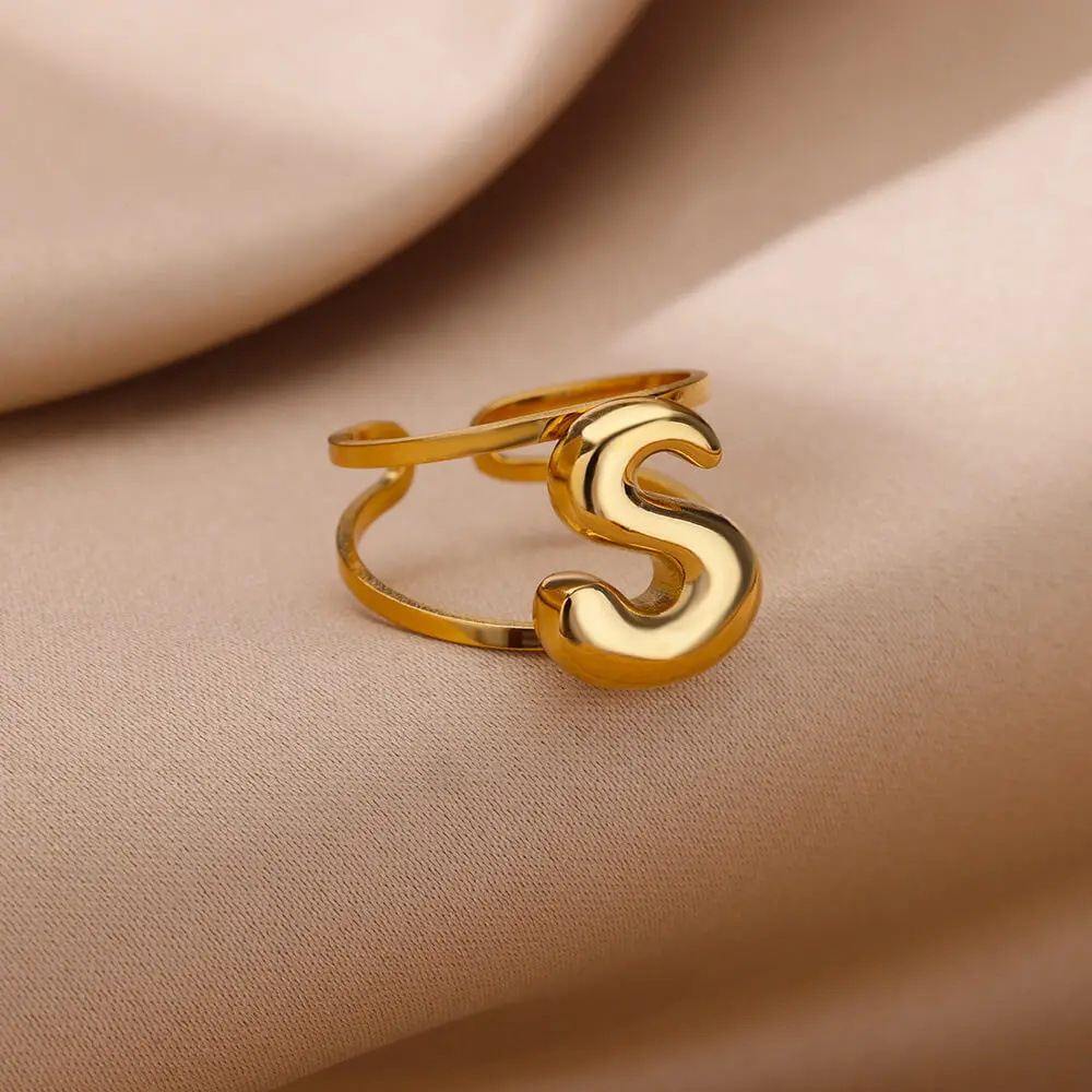 9g Weight 0.03µm-0.05µm Gold Plating Thickness PVD Coated Gold Plating Process Real Gold Plated Plating Material Stone-Free Inlay Material Open Rings Classification 1 Piece Quantity Casual, Daily Occasion 304 Stainless Steel Material Letter Pattern All Seasons Season Unisex Gender Simple Style Style Waterproof Non Tarnish, Plating Craft PVD Coated Real Gold Plated Letter 304 Stainless Steel Simple Style Waterproof Non Tarnish Open Rings 13