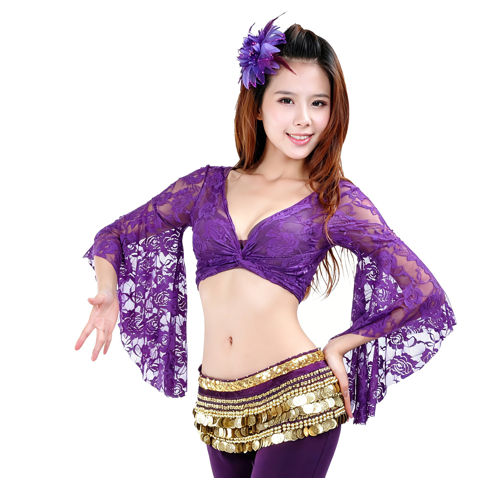 lace butterfly sleeve top, belly dance, belly dance clothing, belly dance lace top brand clothing factory