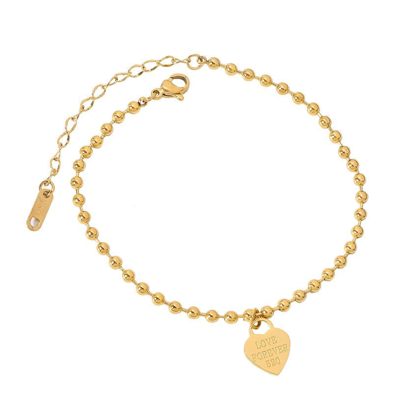 520 amor marca pulsera mujer nueva moda ligera lujo 18k oro red pulsera de pie rojo de alta calidad acero titanio no decoloración joyas