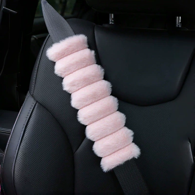 Car Seat Belt Shoulder Protector Stuffed Thickened Large Intestine Ring Shoulder Cover (Seat belt shoulder pad) - pink