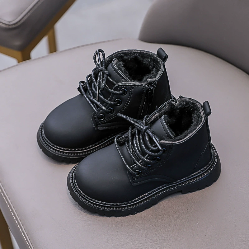 Martens, winter children's shoes, fleece keep warm low boots for boys