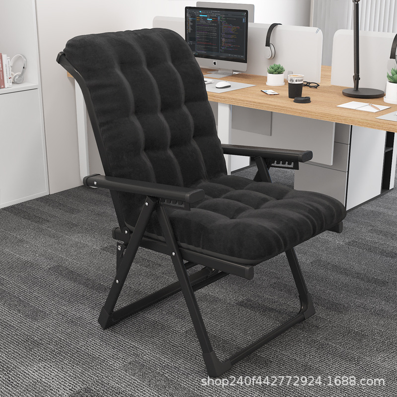 [업그레이드 모델] 앉거나 누울 수 있는 싱글 체어 블랙 블랙 코튼 패드