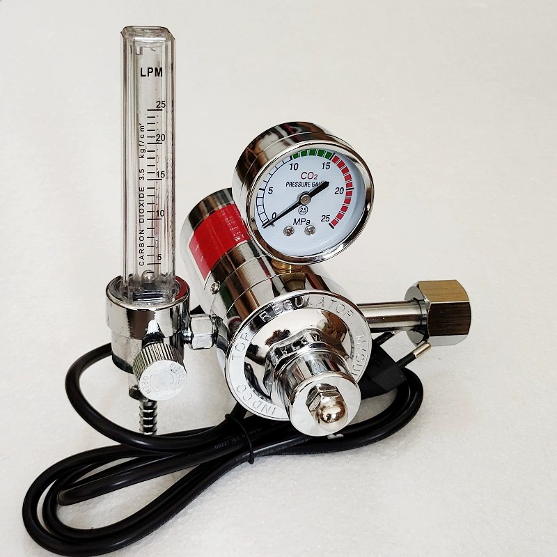 Регулятор давления углекислоты (CO2) из чистой меди, 36В/220В, для сварочных аппаратов MIG, с функцией сброса давления и измерения расхода газа