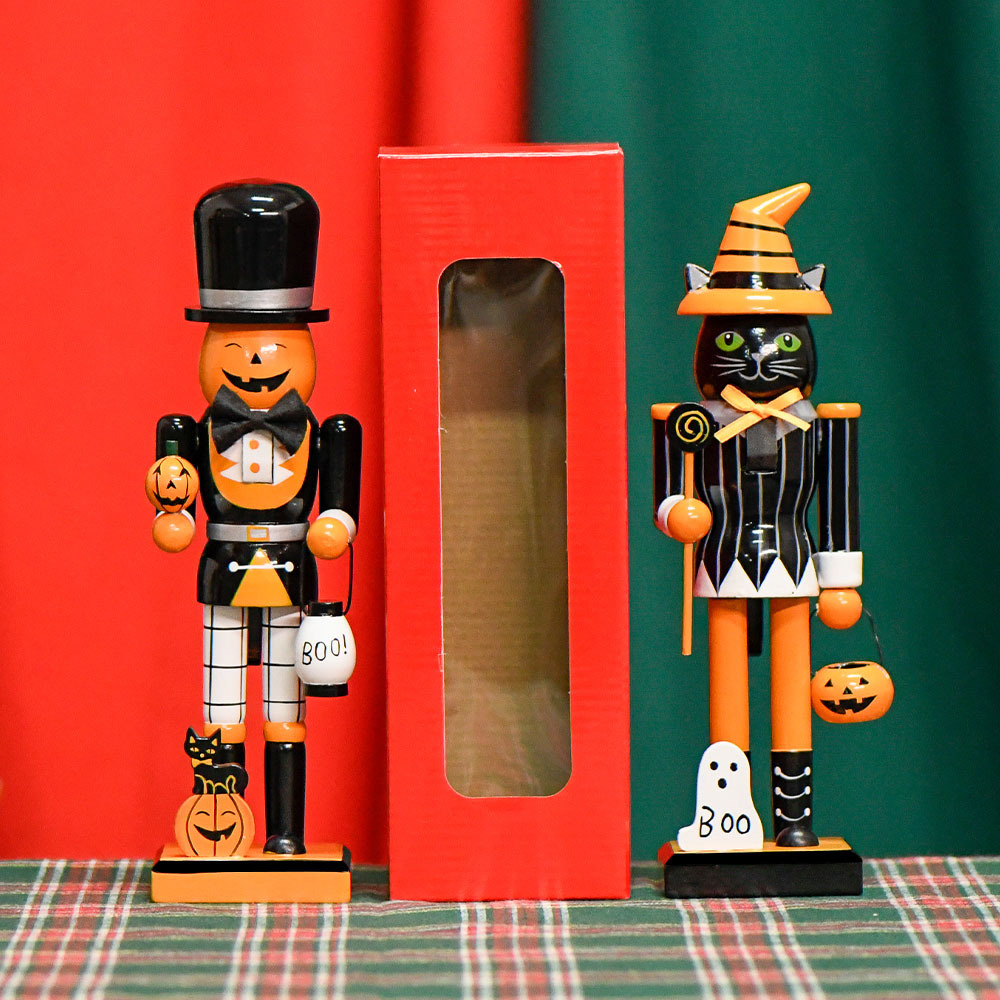 Nuevos productos 25cm Halloween muñecas cascanueces hombre calavera bruja transfronteriza horrores atmósfera al por mayor