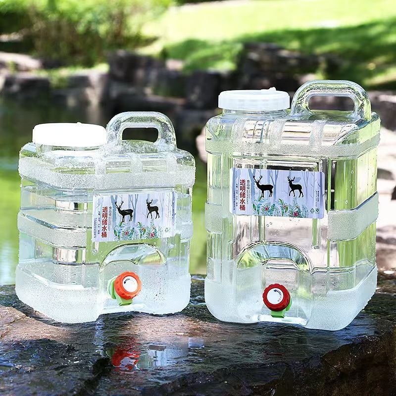 自家用車用屋外バケツ貯水タンク、蓋付きプラスチックバケツ、ミネラル水蛇口付き自動運転、純粋な水の貯蔵|undefined
