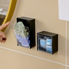 Transparent Lid Magnetic Wall Mount Small Item Storage Box Bathroom Wall Cotton Swabs Hair Ties Jewelry Organization Sorting Storage Box