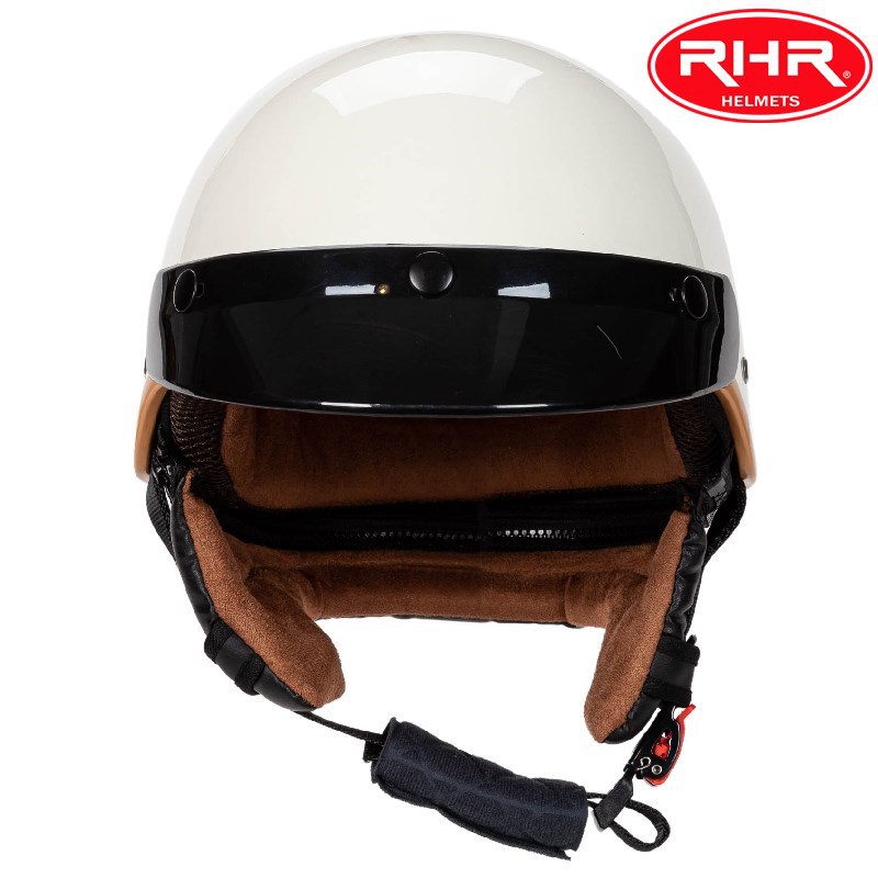 Vintage pusķivere ar malu ar noņemamu motocikla ķiveri ar priekšautiņu Elektriskā veloķivere Halewind_voghion.com