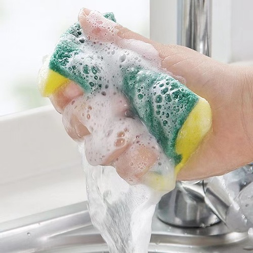 Pot scrubber, water-absorbing sponge, abrasive cloth, kitchen dishwashing cleaning block, high-density large double-sided sponge scrubber