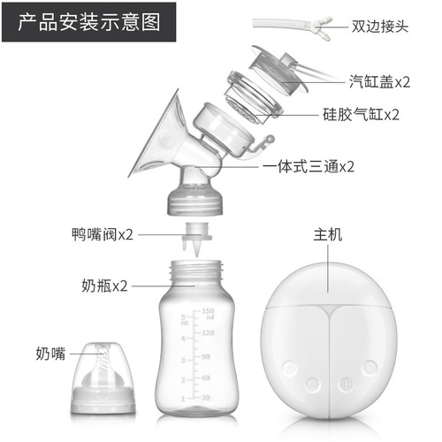 Smart dual-sided electric breast pump, high suction breast pump, multi-function maternity and postpartum breast milk collector, direct supply from the manufacturer