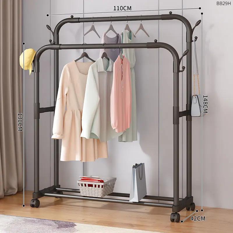 percha de ropa tipo piso para uso doméstico de alto grado colgar prendas de ropa rack varilla telescópica especial para balcón edredón